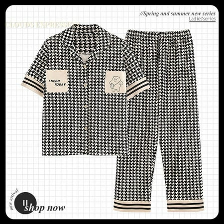 QWZNDZGR Summer Brand Pajamas for Women Turn-down Collar Sleepwear Lady Pajama Sets Pyjamas Plaid Loungewear Homewear Niighwear Fashion
QWZNDZGR Summer Brand Pajamas for Women Turn-down Collar Sleepwear Lady Pajama Sets Pyjamas Plaid Loungewear Homewear Niighwear Fashion