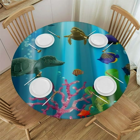 Orinice Underwater Sea Creatures Round Table Cover Stain Resistant Washable Indoor Outdoor Tablecloth Kitchen Dining Wedding Parties Outdoor Fitted 100% Polyester Fiber 54-58
Orinice Underwater Sea Creatures Round Table Cover Stain Resistant Washable Indoor Outdoor Tablecloth Kitchen Dining Wedding Parties Outdoor Fitted 100% Polyester Fiber 54-58