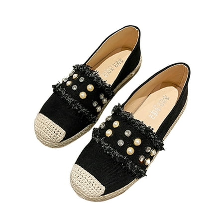 Zodanni Ladies Breathable Casual Shoes Driving Comfortable Round Toe Fashion Linen Flats Black 4.5
Zodanni Ladies Breathable Casual Shoes Driving Comfortable Round Toe Fashion Linen Flats Black 4.5