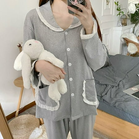 CoCopeaunt Womens Cute Cartoon Pajamas Set Turn-down Collar Pyjamas Long Sleeves Suit Soft Female Sleepwear Autumn Homewear Home Services
CoCopeaunt Womens Cute Cartoon Pajamas Set Turn-down Collar Pyjamas Long Sleeves Suit Soft Female Sleepwear Autumn Homewear Home Services
