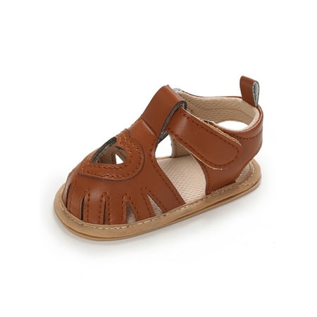 Woobling Newborn Sandals Magic Tape Crib Shoes Closed Toe Flat Sandal Summer Casual Shoe Soft First Walkers Lightweight Brown 18-24 months
Woobling Newborn Sandals Magic Tape Crib Shoes Closed Toe Flat Sandal Summer Casual Shoe Soft First Walkers Lightweight Brown 18-24 months