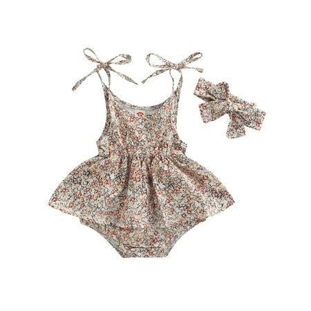 Nokpsedcb Infant Baby Girls 2Pcs Clothes Sets Floral Print Tie-Up Shoulder Strap Dress Style Sling Romper + Headband Yellow 6-12 Months
Nokpsedcb Infant Baby Girls 2Pcs Clothes Sets Floral Print Tie-Up Shoulder Strap Dress Style Sling Romper + Headband Yellow 6-12 Months
