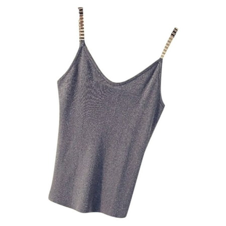 Fashion Women Knitted V-Neck Casual Sleeveless Camis Vest Solid Slim Tops