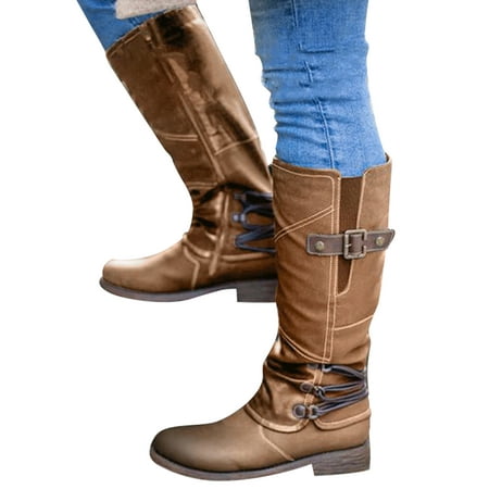 Rotosw Women Bike Bootie Zip Up Slouch Boot Mid Heel Riding Boots Comfort Chunky Winter Shoes Party Non Slip High Calf Booties Light Brown 6.5
Rotosw Women Bike Bootie Zip Up Slouch Boot Mid Heel Riding Boots Comfort Chunky Winter Shoes Party Non Slip High Calf Booties Light Brown 6.5