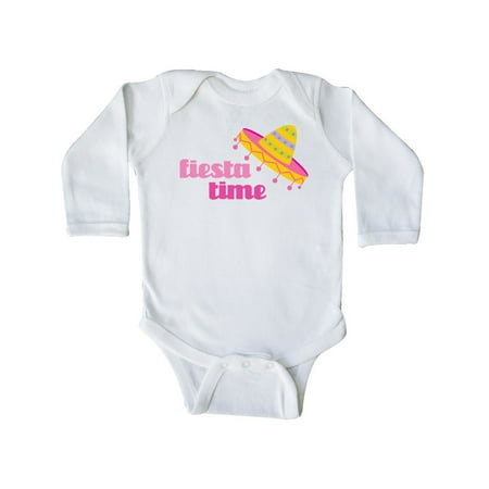 Inktastic Fiesta Pink Sombrero Gift Baby Girl Long Sleeve Bodysuit