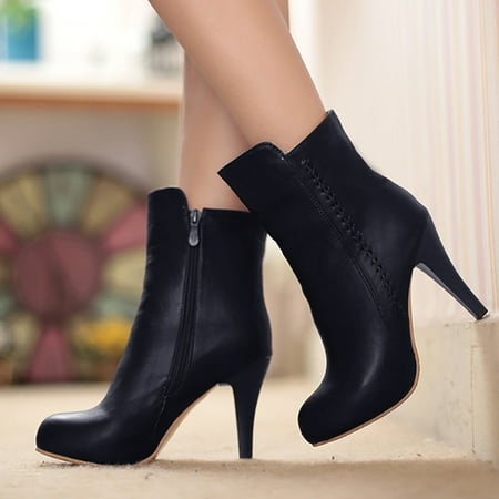 Fashion Pure Color Pointed Toe Zipper Boots Thin Heels Vintage Women Boots Black One Size
Fashion Pure Color Pointed Toe Zipper Boots Thin Heels Vintage Women Boots Black One Size