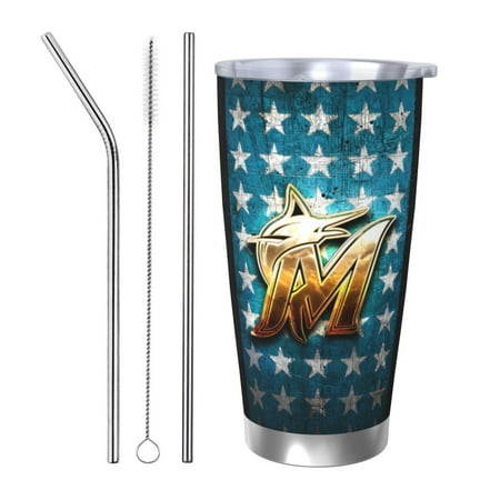 Miami_Marlins 20OZ Stainless Steel Silver Rim Car Mug Insulated Travel Mug with Lid and Straw Unisex Baseball Gift Stainless Steel Water Cup
Miami_Marlins 20OZ Stainless Steel Silver Rim Car Mug Insulated Travel Mug with Lid and Straw Unisex Baseball Gift Stainless Steel Water Cup