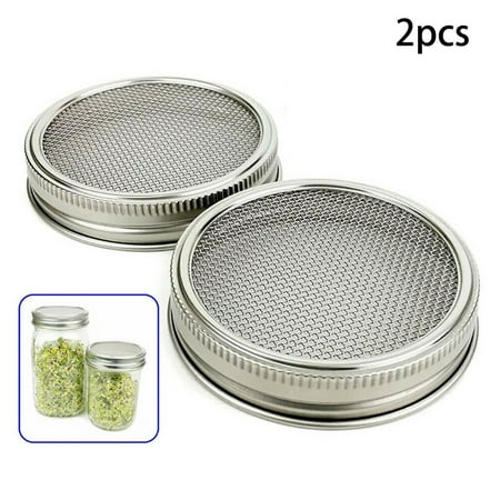 

2Pcs 86Mm Stainless Steel Strainer Sprouting Cover Lid For Jar Sprout