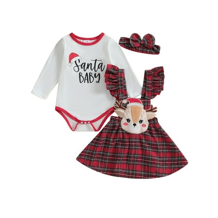 Newborn Baby Girls Christmas Deer Outfits Set Letters Romper Elk Plaid Dress Headband Suit
Newborn Baby Girls Christmas Deer Outfits Set Letters Romper Elk Plaid Dress Headband Suit
