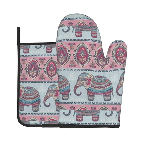 Oven Gloves Hot Pads For Kitchen Decor Vintage Graphic Indian Elephant Mandala Heat Resistant 2pcs For Cooking Baking Bbq
Oven Gloves Hot Pads For Kitchen Decor Vintage Graphic Indian Elephant Mandala Heat Resistant 2pcs For Cooking Baking Bbq