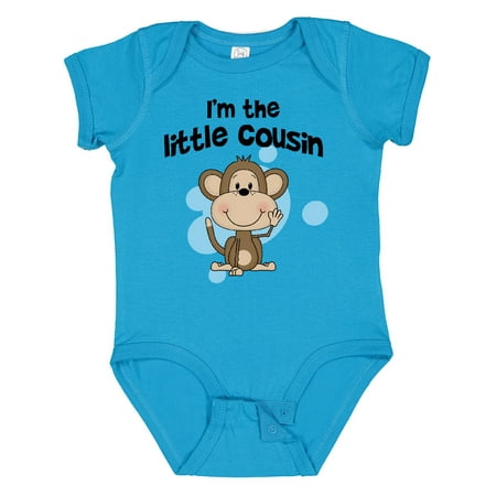 Inktastic I m the Little Cousin-monkey-blu Gift Baby Boy Bodysuit