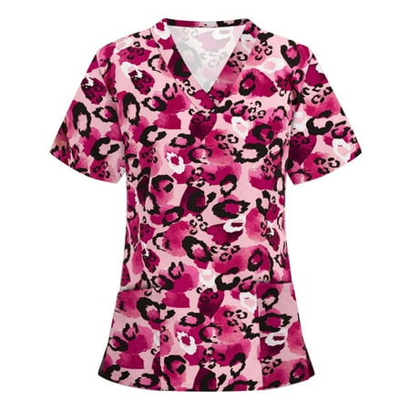 yoeyez Scrubs for Women Tops Clearance Women Floral Short Sleeve V-neck Tops Working Uniform Casual Blouse Blusas MéDicas Para Damas
yoeyez Scrubs for Women Tops Clearance Women Floral Short Sleeve V-neck Tops Working Uniform Casual Blouse Blusas MéDicas Para Damas