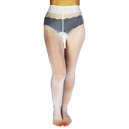 Womens & Mens Pantyhose/Glossy Tights (White - Open Sheath 1)