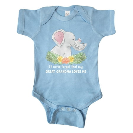 Inktastic I ll Never Forget That My Great Grandma Loves Me Elephants Gift Baby Boy or Baby Girl Bodysuit
Inktastic I ll Never Forget That My Great Grandma Loves Me Elephants Gift Baby Boy or Baby Girl Bodysuit