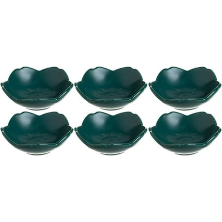 DanceeMangoo 6pcs Matte Porcelain Sauce Dipping Bowl 3-Inch Sakura-Shaped Appetizer Plate