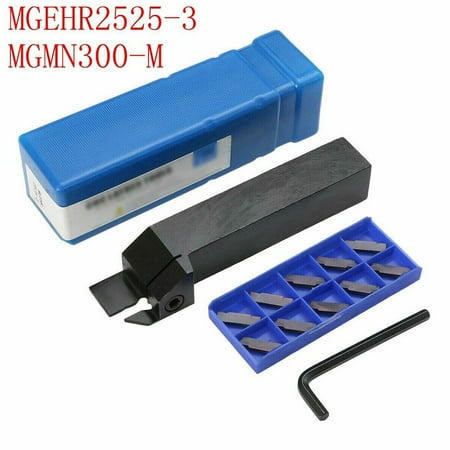 25Mm Mgehr2525-3 Cnc Lathe Grooving Turning Tool Holder +10* Mgmn300-M Inserts
