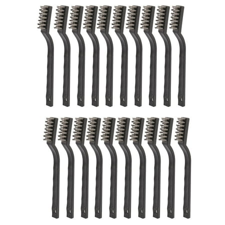 20 Pieces Mini Handle Stainless Steel Wire Bristles Brush Set for Cleaning Welding Slag Stain and Rust (Silvery)
20 Pieces Mini Handle Stainless Steel Wire Bristles Brush Set for Cleaning Welding Slag Stain and Rust (Silvery)