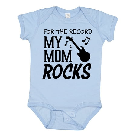 Inktastic For the Record My Mom Rocks Gift Baby Boy or Baby Girl Bodysuit