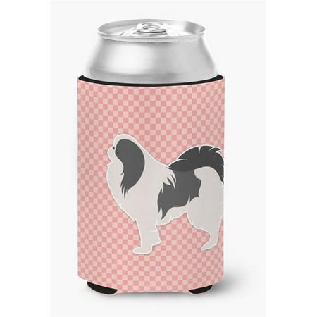 Japanese Chin Checkerboard Pink Can or Bottle Hugger 
Japanese Chin Checkerboard Pink Can or Bottle Hugger