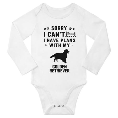Sorry I Can t I Have Plans With My Golden Retriever Baby Long Sleeve Romper (White 12-18 Months)
Sorry I Can t I Have Plans With My Golden Retriever Baby Long Sleeve Romper (White 12-18 Months)