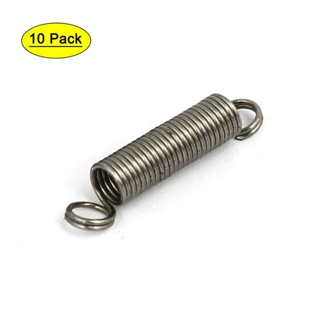 0.5mmx4mmx20mm 304 Stainless Steel Tension Springs Silver Tone 10pcs