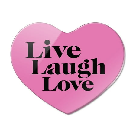 Live Laugh Love in Heart Heart Acrylic Fridge Refrigerator Magnet