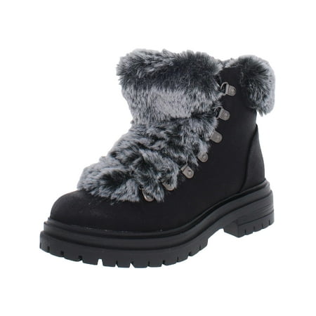 Steve Madden Womens Braylin Faux Suede Lace-Up Ankle Boots