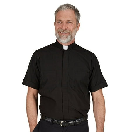 RJ Toomey 324 100% Cotton Tab Collar Shirt - Short Sleeve-Black-17