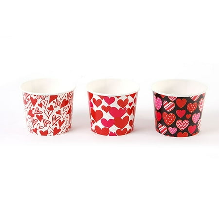 FLOMO Valentine's Day Paper Printed Treat Buckets