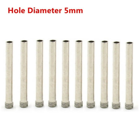 10Pcs 5mm Diamond Hole Saw Drill Bit Glass Tile Ceramic Marble Drilling