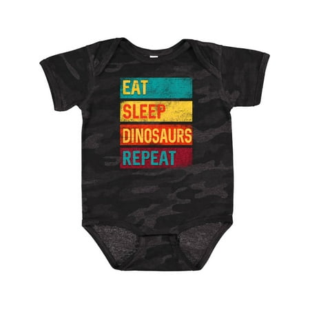 Inktastic Eat Sleep Dinosaurs Repeat Gift Baby Boy or Baby Girl Bodysuit