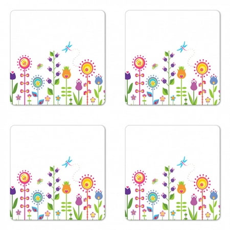 Tulip Coaster Set of 4 Floral Set Different Type of Flowers on Grass Hope Seasonal Illustration Art Square Hardboard Gloss Coasters Standard Size Multicolor by Ambesonne
Tulip Coaster Set of 4 Floral Set Different Type of Flowers on Grass Hope Seasonal Illustration Art Square Hardboard Gloss Coasters Standard Size Multicolor by Ambesonne