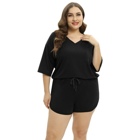 Baywell Plus Size Pajamas Set for Women Short Sleeve Top and Shorts Loungewear 2 Piece Sleepwear Pjs Sets Black XL-4XL
Baywell Plus Size Pajamas Set for Women Short Sleeve Top and Shorts Loungewear 2 Piece Sleepwear Pjs Sets Black XL-4XL