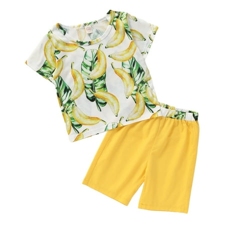 3T Baby Girl Clothes 4T Toddler Girls Summer 2PCS Outfits Banana Print Short Sleeve Shirt Top Shorts Set Yellow
3T Baby Girl Clothes 4T Toddler Girls Summer 2PCS Outfits Banana Print Short Sleeve Shirt Top Shorts Set Yellow