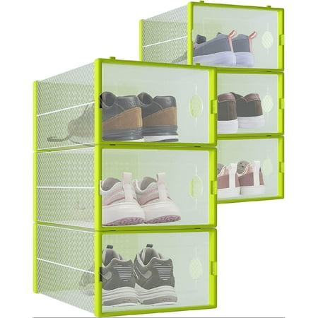 6-Pack Shoe Storage Boxes Shoes Organizer for Closet Clear Plastic Stackable Shoe Containers in 7 Sizes/Colors Clear Shoe Boxes Stackable & Foldable for Sneaker Storage Fits Shoes up to Size 10
6-Pack Shoe Storage Boxes Shoes Organizer for Closet Clear Plastic Stackable Shoe Containers in 7 Sizes/Colors Clear Shoe Boxes Stackable & Foldable for Sneaker Storage Fits Shoes up to Size 10