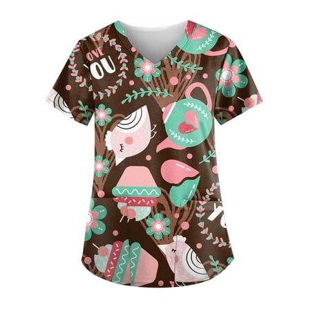 XHJUN Scrub Tops Women Valentine s Day Nurse Uniform Queen Of Hearts Print V Neck Nurse Shirts Coffee XXXXXL
XHJUN Scrub Tops Women Valentine s Day Nurse Uniform Queen Of Hearts Print V Neck Nurse Shirts Coffee XXXXXL