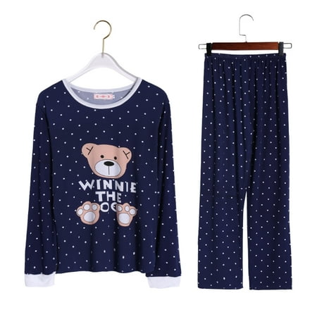 ZUARFY Women Long Sleeve Bear Print Tops And Pants Wave Point Pajamas Set Sleepwear
ZUARFY Women Long Sleeve Bear Print Tops And Pants Wave Point Pajamas Set Sleepwear