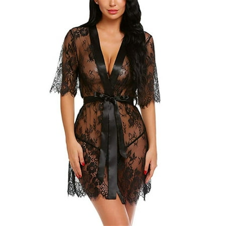 KUNPENG Fashion Women Sexy Dressing Gown Babydoll Lace Lingerie Belt+G-string Bath Robe Valentine s Nightgown Pajamas Black / L
KUNPENG Fashion Women Sexy Dressing Gown Babydoll Lace Lingerie Belt+G-string Bath Robe Valentine s Nightgown Pajamas Black / L