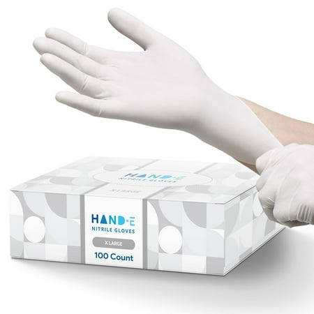 Hand-E Nitrile Gloves (XL) 100 Count - Disposable White Powder and Latex Free Gloves
Hand-E Nitrile Gloves (XL) 100 Count - Disposable White Powder and Latex Free Gloves