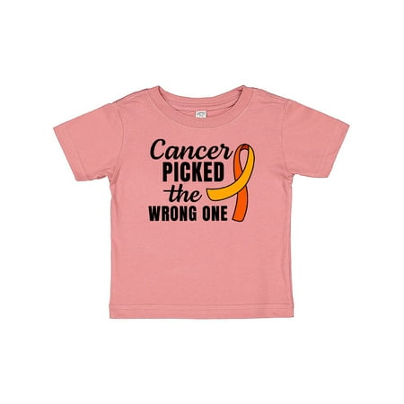 Inktastic Leukemia Awareness Cancer Picked the Wrong One Orange Ribbon Gift Baby Boy or Baby Girl T-Shirt
Inktastic Leukemia Awareness Cancer Picked the Wrong One Orange Ribbon Gift Baby Boy or Baby Girl T-Shirt
