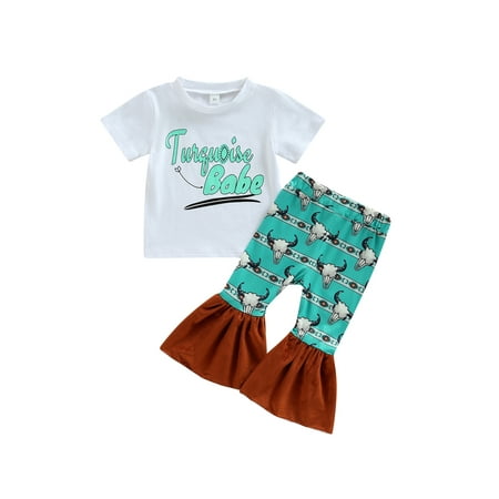 Ma&Baby Toddler Baby Girls Cowgirl Outfit Summer Short Sleeve T-Shirt Cow Print Flared Pants 2Pcs Set
Ma&Baby Toddler Baby Girls Cowgirl Outfit Summer Short Sleeve T-Shirt Cow Print Flared Pants 2Pcs Set