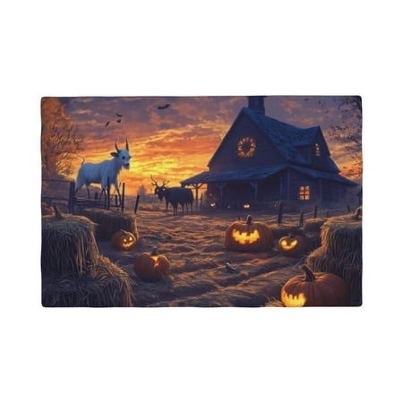 Table Placemats Set of 6 - Halloween Farm Pumpkin Ghost B 12x18 In Faux Linen Double Heat Resistant Place Mats Cloth Indoor/Outdoor Placemats Washable Table Mats for Dining Kitchen Party
Table Placemats Set of 6 - Halloween Farm Pumpkin Ghost B 12x18 In Faux Linen Double Heat Resistant Place Mats Cloth Indoor/Outdoor Placemats Washable Table Mats for Dining Kitchen Party