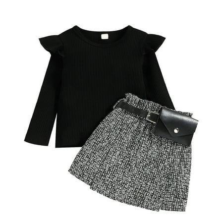 ZCFZJW Baby Girls 3 Piece Outfits Set Casual Ribbed Long Sleeve Sweatshirts Top and Elastic Waist Mini Dress Skirt and Belt Bag Fashion Toddler Kids Suit Black 3 Years
ZCFZJW Baby Girls 3 Piece Outfits Set Casual Ribbed Long Sleeve Sweatshirts Top and Elastic Waist Mini Dress Skirt and Belt Bag Fashion Toddler Kids Suit Black 3 Years