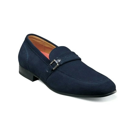 Stacy Adams Quillan Moc Toe Ornament Slip On Navy Suede Loafer 25525-415