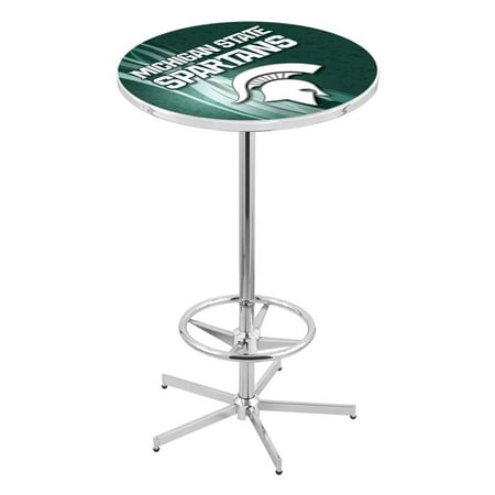 Michigan State 42 Inch High, 36 Inch Top Chrome L216 Pub Table