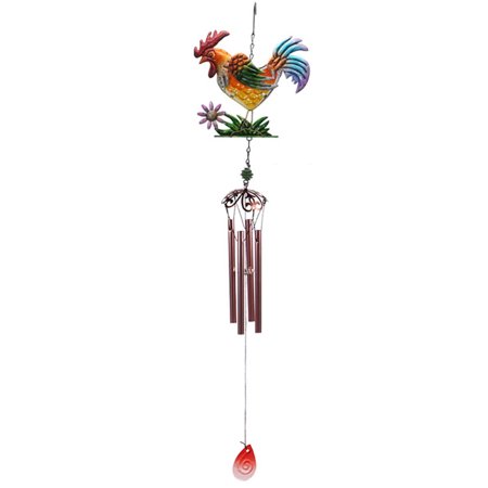Rooster Wind Chimes Innovative Metal Pendant Garden Pipe Decor