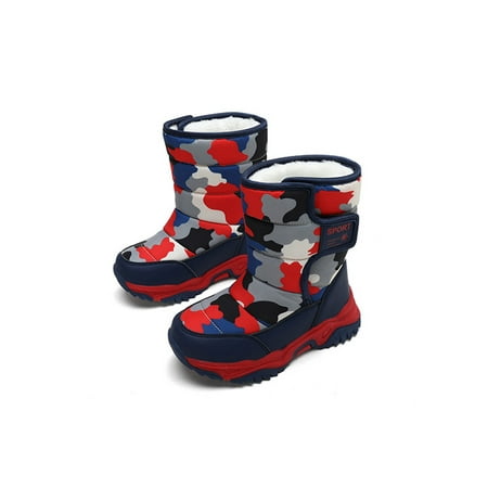 Gomelly Boys Snow Boots Mid Calf Warm Shoes Comfort Winter Boot Non-Slip Hiking Walking Camouflage Dark Blue Red 11.5C
Gomelly Boys Snow Boots Mid Calf Warm Shoes Comfort Winter Boot Non-Slip Hiking Walking Camouflage Dark Blue Red 11.5C