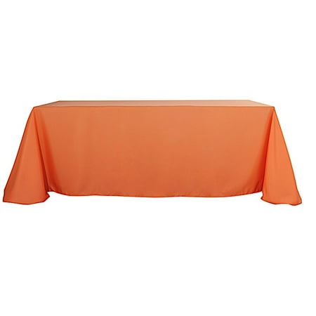 BalsaCircle Halloween 90 x 156 Orange Rectangle Washable Decorative Polyester Solid Tablecloth