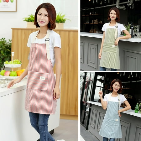 GWONG Stripe Sleeveless Apron Women Kitchen Cooking Work With Pocket Halter Tablier
GWONG Stripe Sleeveless Apron Women Kitchen Cooking Work With Pocket Halter Tablier
