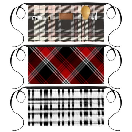 Plaid Pattern Red Black Server Aprons with 3 Pockets 3 Packs Waist Apron for Women Men Waitress Short Apron Work Half Apron with Long Waist Strap
Plaid Pattern Red Black Server Aprons with 3 Pockets 3 Packs Waist Apron for Women Men Waitress Short Apron Work Half Apron with Long Waist Strap